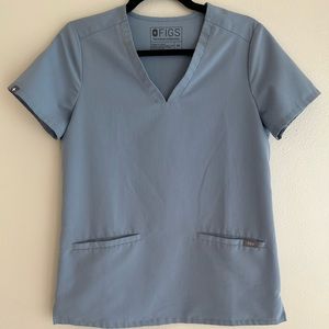 Figs Casma Scrub Top Dusty Blue XS